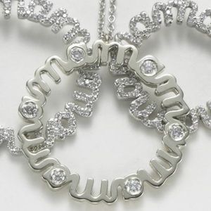 Mama Necklace: White Gold with Diamonds
